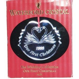 Waterford 1999 Wedding Memory Christmas Hanging Crystal Ornament NEW Bag Box Ins